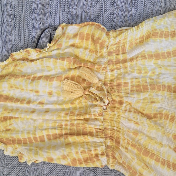 MAJORELLE Baker Mini Dress Yellow Tie-Dye Small - Picture 4 of 8